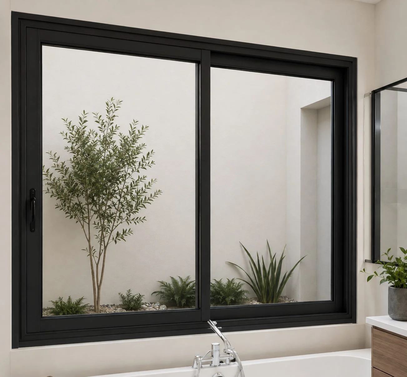 Impact windows and doors in a modern Florida interior