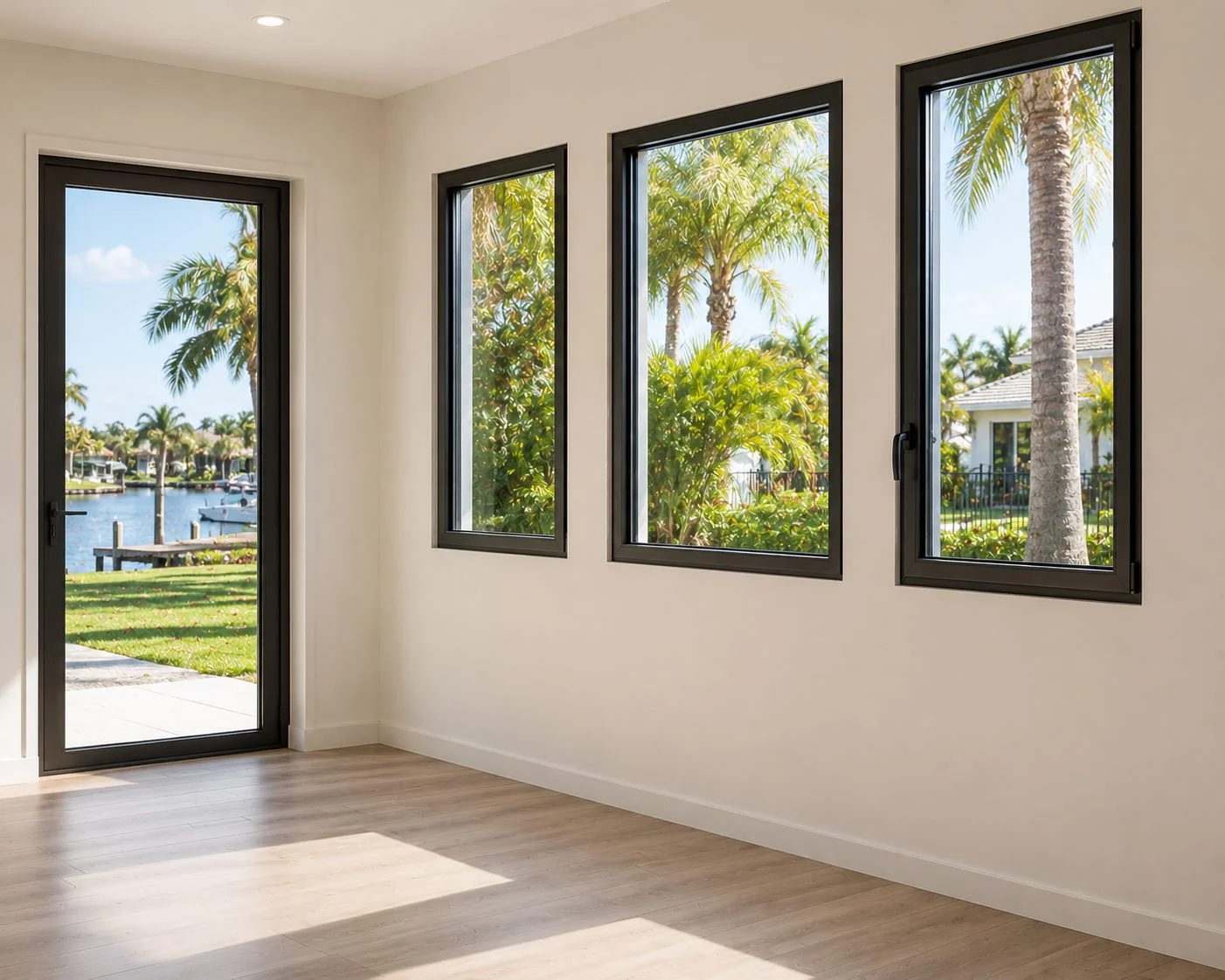 Impact windows installed on a Sarasota waterfront home