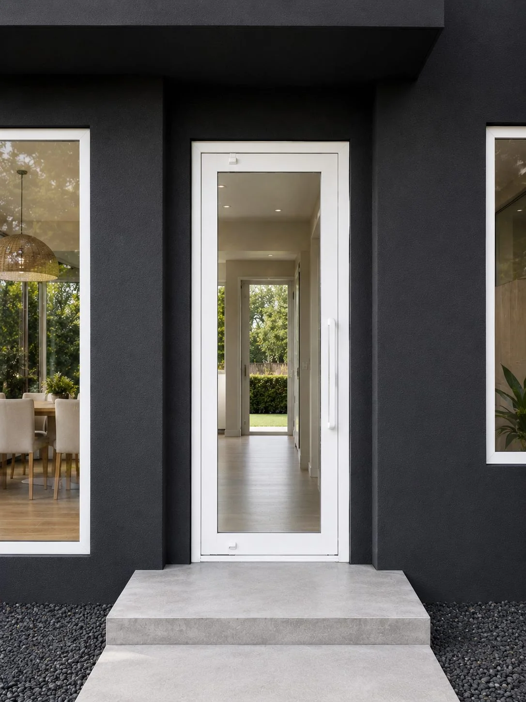 Impact-rated front entry door on a Florida home