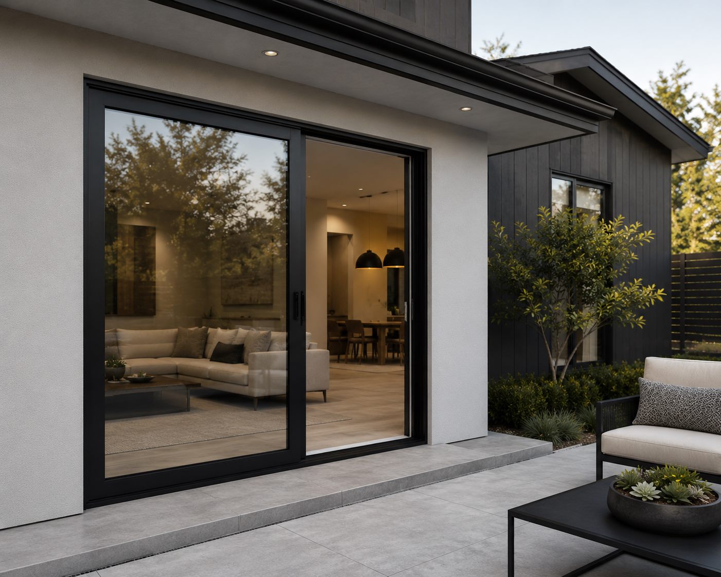 Sliding glass patio doors